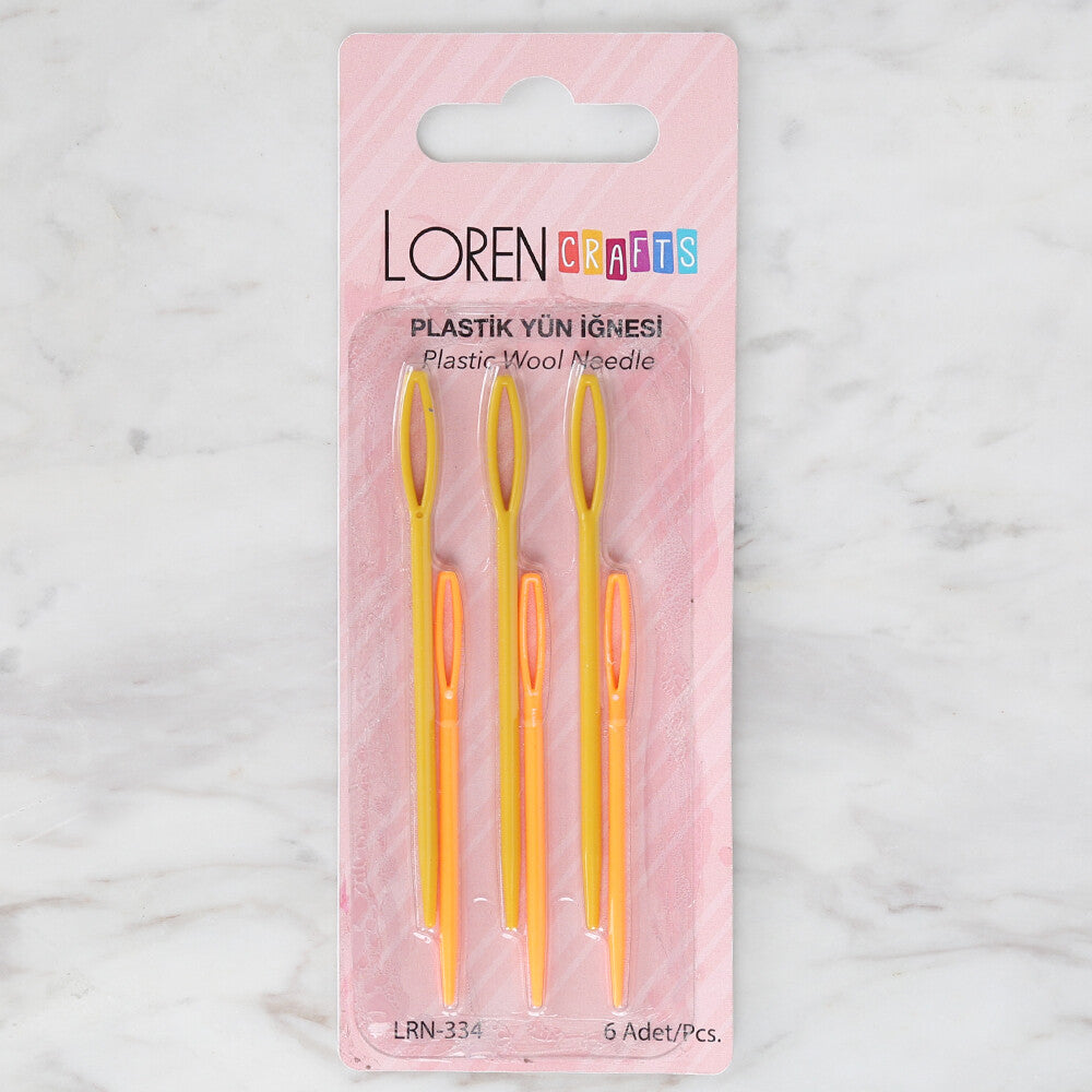Loren Crafts Plastik 6'lı Yün İğnesi Sarı-Turuncu LRN - 334